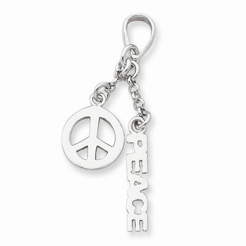 Sterling Silver Polished Peace pendant, Pendants for Necklace