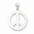 Sterling Silver Round Polished Peace Pendant, Pendants for Necklace