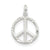Diamond-Cut Peace Symbol Charm in Sterling Silver