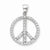Sterling Silver CZ Peace Symbol Pendant, Pendants for Necklace