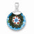 Sterling Silver Multicolored Glass Polished Circle Pendant, Pendants for Necklace