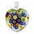 Sterling Silver Multicolored Glass Polished Fancy Heart Pendant, Pendants for Necklace