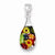Sterling Silver Multicolored Glass Polished Teardrop Pendant, Pendants for Necklace