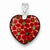 Sterling Silver Red Glass Polished Heart Pendant, Pendants for Necklace