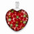 Sterling Silver Red Glass Polished Fancy Heart Pendant, Pendants for Necklace