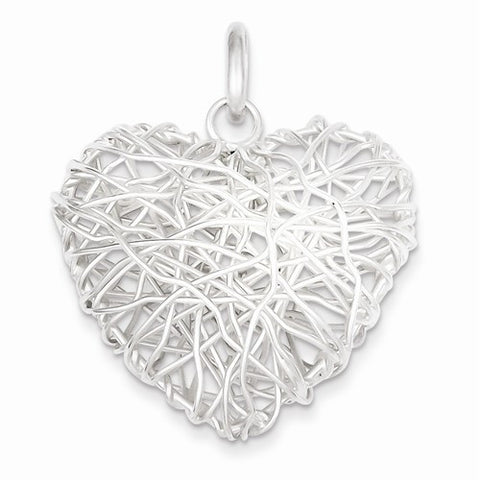 Sterling Silver Polished Puffed Heart pendant, Appealing Pendants for Necklace