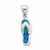 Sterling Silver Created Blue Inlay Opal Sandal Pendant, Pendants for Necklace