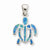 Sterling Silver Created Blue Opal Inlay Tortoise Pendant, Pendants for Necklace