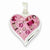 Sterling Silver Pink Stellux Crystal & Enameled Heart Pendant, Pendants for Necklace