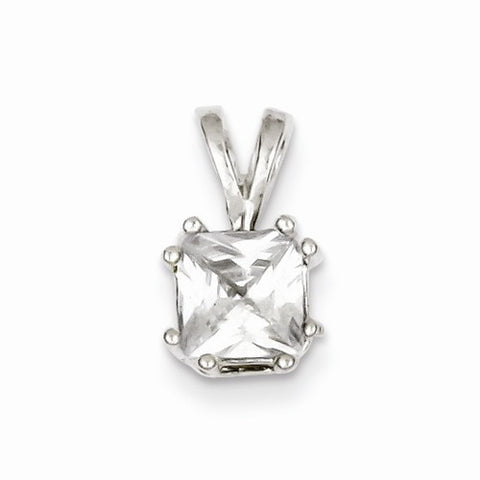 Sterling Silver Princess CZ pendant, Delightful Pendants for Necklace
