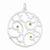 Sterling Silver Green CZ Fancy Round Pendant, Pendants for Necklace