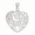 Sterling Silver Polished Filigree Heart Pendant, Beautiful Pendants for Necklace