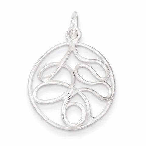 Sterling Silver Round Polished Fancy Pendant, Pendants for Necklace