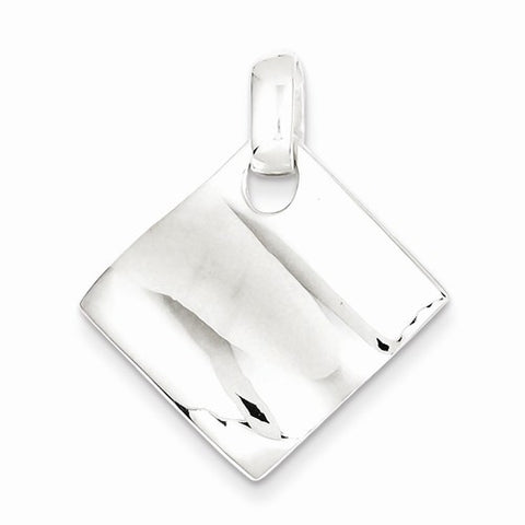 Sterling Silver Polished Fancy Wavy Pendant, Pendants for Necklace