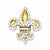 Sterling Silver CZ Fleur de Lis w/ Flash Gold-Plated Slide Pendant, Pendants for Necklace