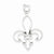 Sterling Silver Cut-Out Fleur de Lis Pendant, Pendants for Necklace