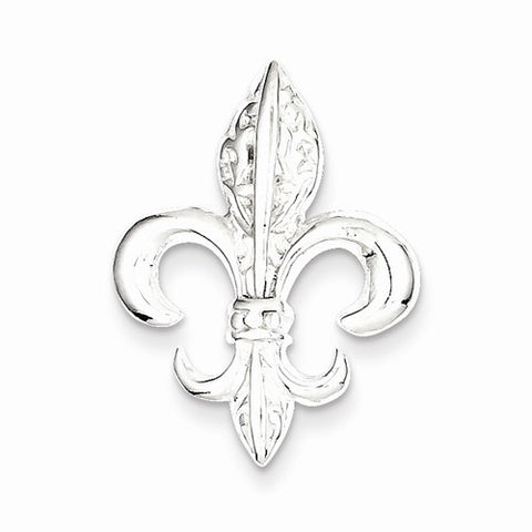 Sterling Silver Fleur De Lis Slide Pendant, Pendants for Necklace
