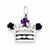 Sterling Silver Amethyst & Iolite Polished Crown Pendant, Pendants for Necklace