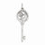 Sterling Silver Dove Outline Top CZ Key Pendant, Pendants for Necklace