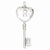 Sterling Silver CZ Heart Key pendant, Beautiful Pendants for Necklace