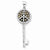 Sterling Silver Champagne & Clear CZ Peace Sign Key Pendant, Pendants for Necklace