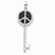 Sterling Silver Black and Clear CZ Peace Sign Top Key Pendant, Pendants for Necklace