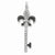 Sterling Silver Black & White CZ Fleur de Lis Key Pendant, Pendants for Necklace