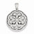 Sterling Silver CZ Circle w/ Flower Design Locket