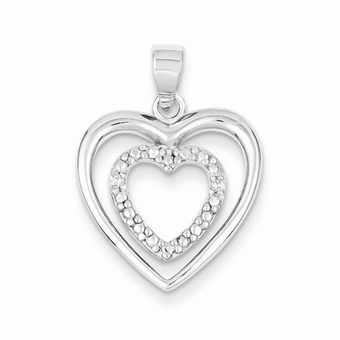 Sterling Silver CZ Double Heart pendant, Appealing Pendants for Necklace