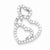 Sterling Silver Multi Hearts Clear CZ Slide Pendant, Pendants for Necklace