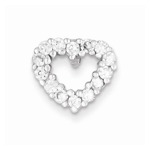 Sterling Silver & CZ Polished Heart pendant, Beautiful Pendants for Necklace