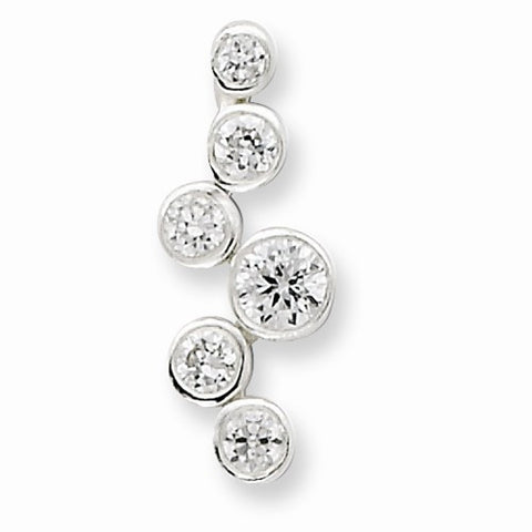 Sterling Silver Polished CZ pendant, Gorgeous Pendants for Necklace