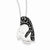 Sterling Silver Black & White Stellux Crystal Penguin Necklace