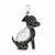 Sterling Silver Black and Clear CZ Dog Pendant, Pendants for Necklace