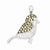 Sterling Silver Clear & Champagne CZ Bird Pendant, Pendants for Necklace