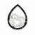 Sterling Silver White & Black CZ Heart Teardrop Slide Pendant, Pendants for Necklace