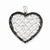 Sterling Silver Black & White CZ Lattice Heart Pendant, Pendants for Necklace