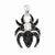 Sterling Silver Black & White CZ Spider Pendant, Pendants for Necklace