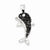 Sterling Silver Black & White CZ Dolphin Pendant, Pendants for Necklace