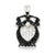 Sterling Silver Black & White CZ Owl Pendant, Pendants for Necklace