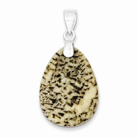 Sterling Silver Zebra  Polished Teardrop Pendant, Pendants for Necklace