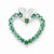 Sterling Silver Emerald & Diamond Heart Pendant, Pendants for Necklace