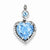 Sterling Silver Diamond & Light Swiss Blue Topaz pendant, Classy Pendants for Necklace
