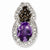 Sterling Silver Amethyst and Smokey Quartz & Diamond Pendant, Exquisite Pendants for Necklace