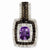 Sterling Silver Amethyst and Smokey Quartz & Diamond pendant, Pretty Pendants for Necklace