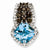 Sterling Silver Blue Topaz and Smokey Quartz & Diamond pendant, Classy Pendants for Necklace