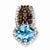 Sterling Silver Light Swiss Blue Topaz and Smokey Quartz & Diamond pendant, Alluring Pendants for Necklace