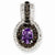 Sterling Silver Amethyst and Smokey Quartz & Diamond Pendant, Exquisite Pendants for Necklace