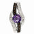 Sterling Silver Amethyst and Smokey Quartz & Diamond pendant, Fine Pendants for Necklace