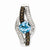 Sterling Silver Light Swiss Blue Topaz and Smokey Quartz & Diamond pendant, Pretty Pendants for Necklace